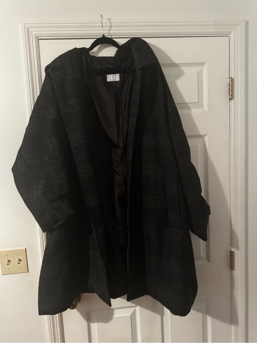 Old Navy Black & Gray Plaid Coat